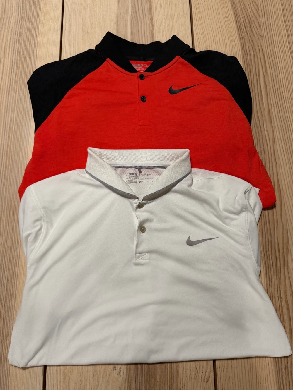 Lot Of 2 Nike Blade Cuffed Golf Polos Medium Bin 1